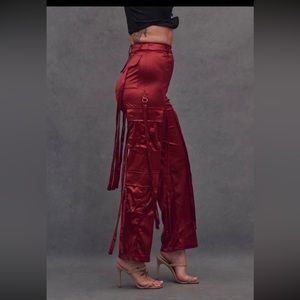 NWT- Satin Cargo Pants